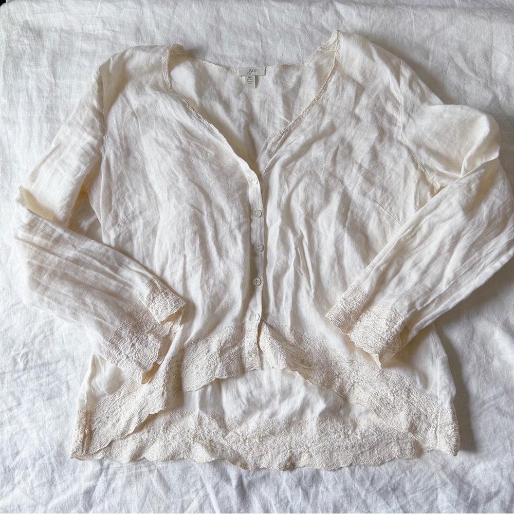 Gorgeous 100% Linen Minimalist Earthy Babe Top Sz MP